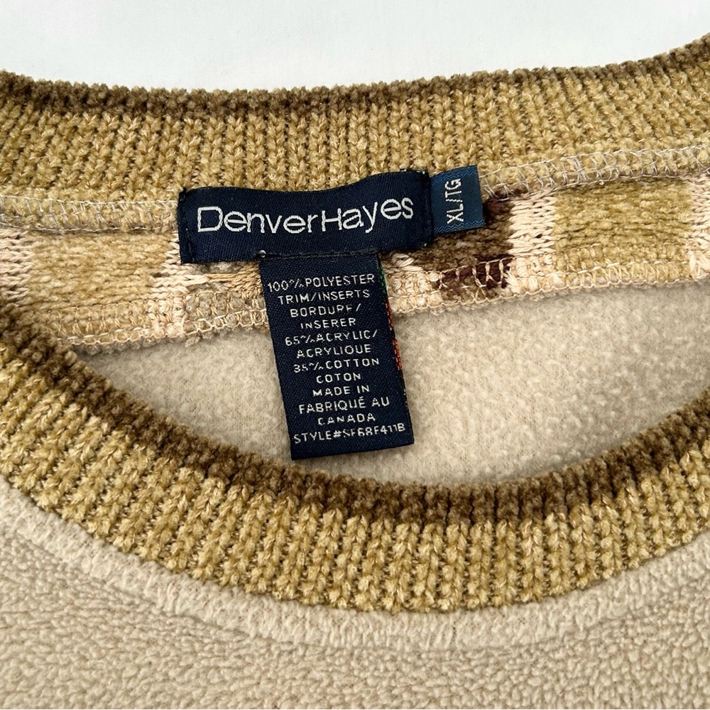 Vintage 90s Denver Hayes 3D Knit Coogi Like Fleece Hybrid Crewneck XL - Picture 5 of 5